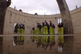 ACT firefighters meet at the Mt Stromlo Observatory ruins for the UFU ACT Branch election campaign launch