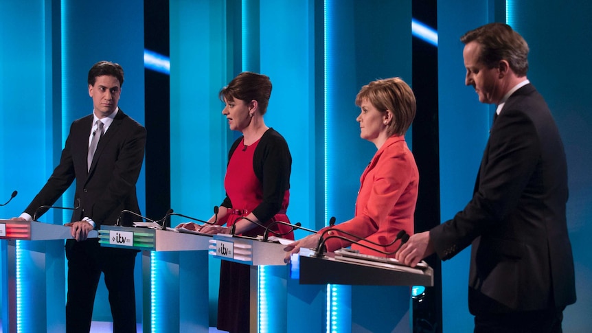 British party leaders take part in the ITV Leaders' Debate