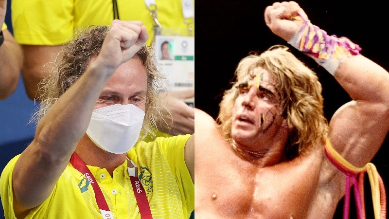Composite photo of Dean Boxill and the Ultimate Warrior.