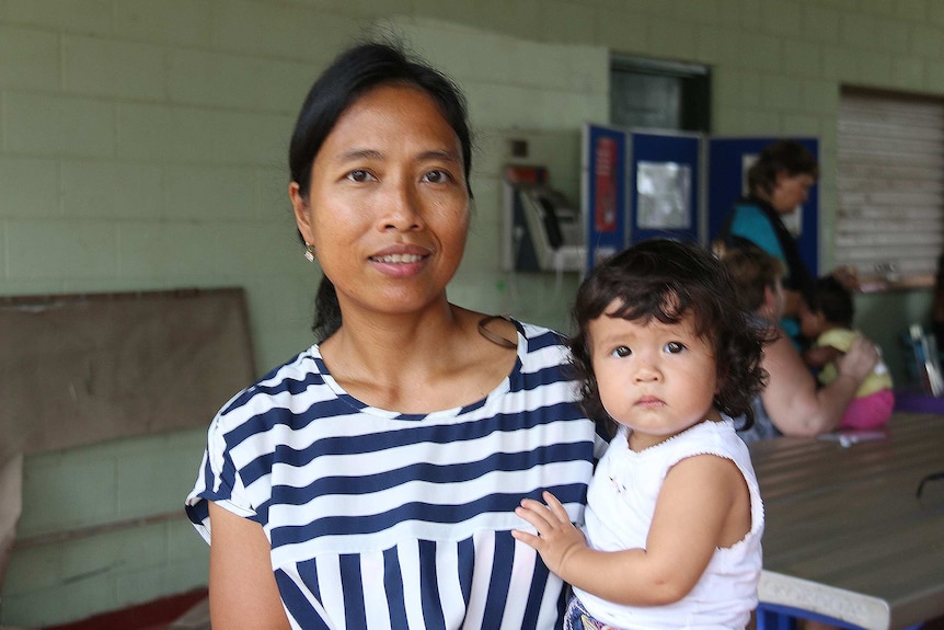 A Pine Creek woman and child who visited Kybrook Farm's International Women's Day event, 8 March 2016.
