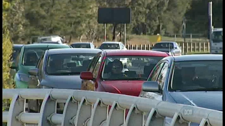 Bottle necks commonly form around roundabouts leading out of Gungahlin, creating traffic chaos.