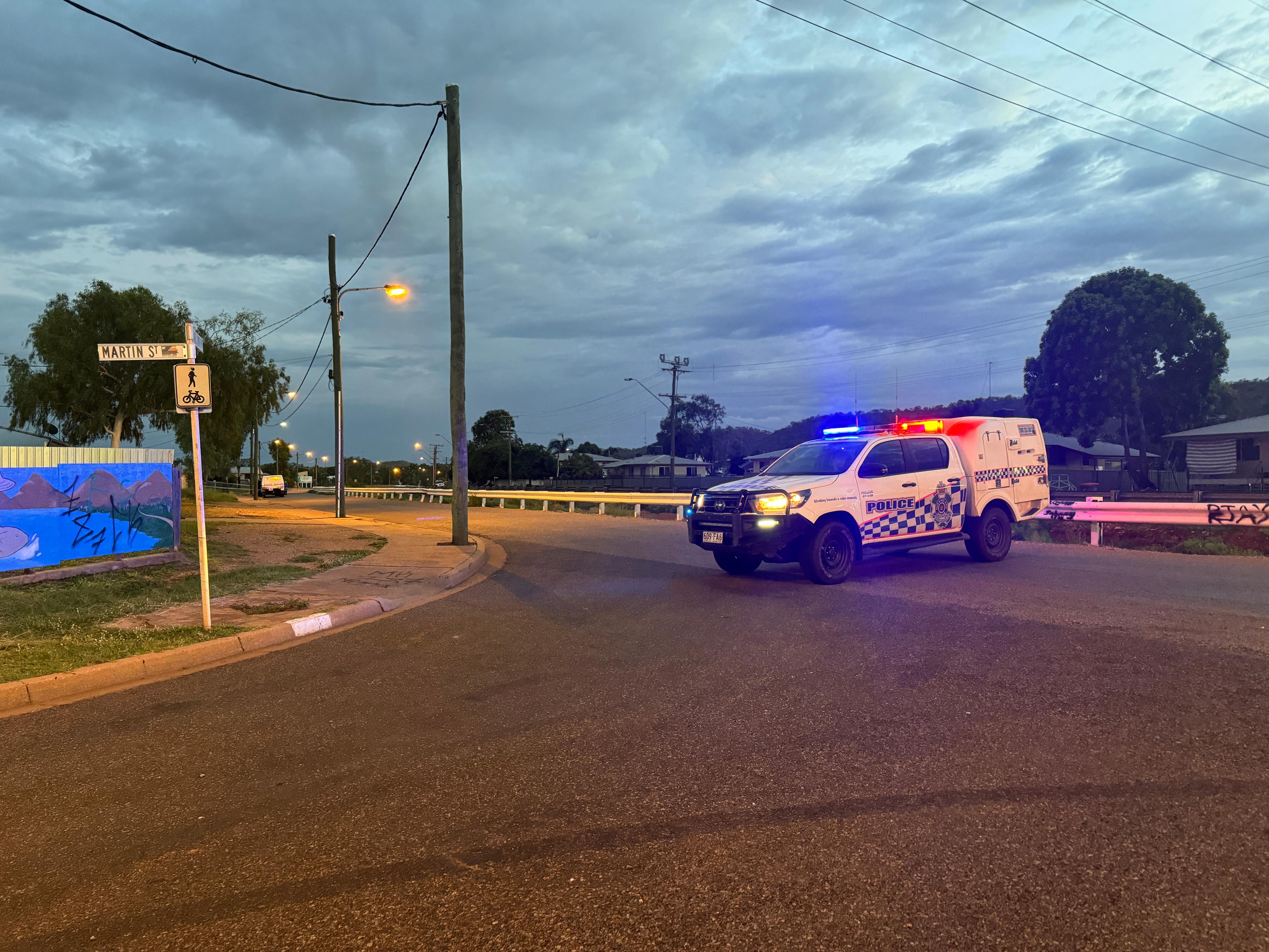 a police car in the street