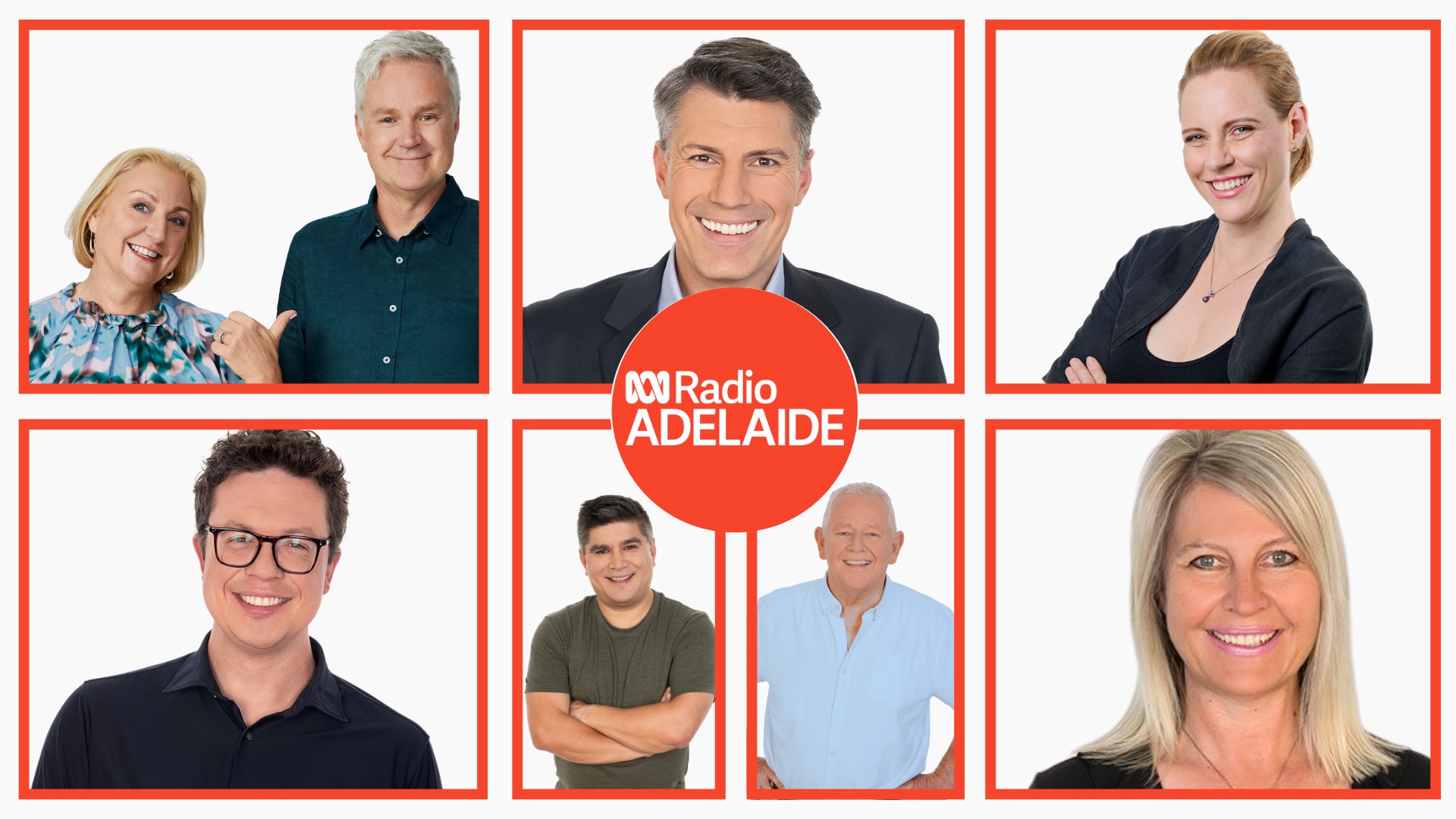 ABC Radio Adelaide presenters shown in a grid