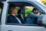 Ben Mendelsohn and Kyle Chandler in a scene from Bloodline