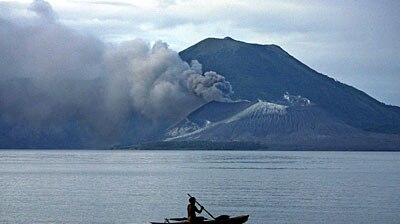 Explosion: Mount Tavurvur has blanketed Rabaul in ash. [File photo]