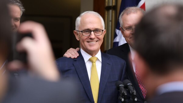 Prime Minister Malcolm Turnbull smiles at the camera
