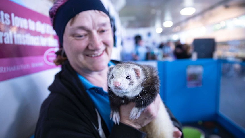 Lynn Kelly and ferret