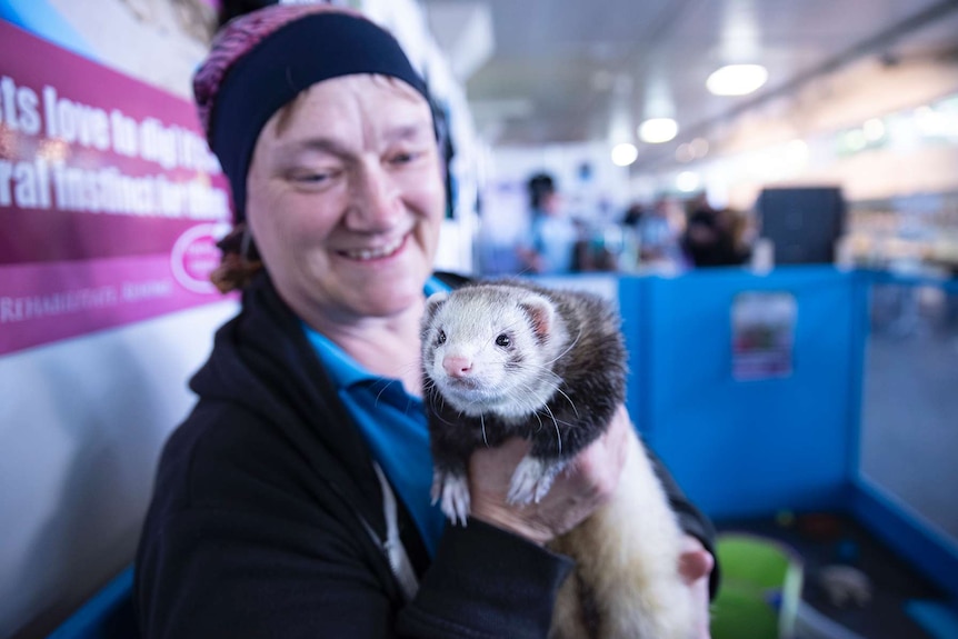 Lynn Kelly and ferret