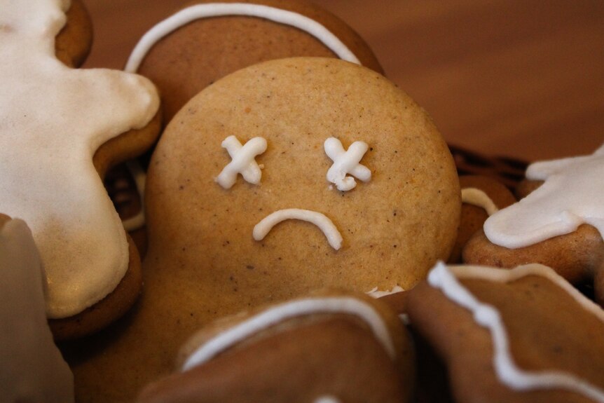 Sad looking gingerbread cookie