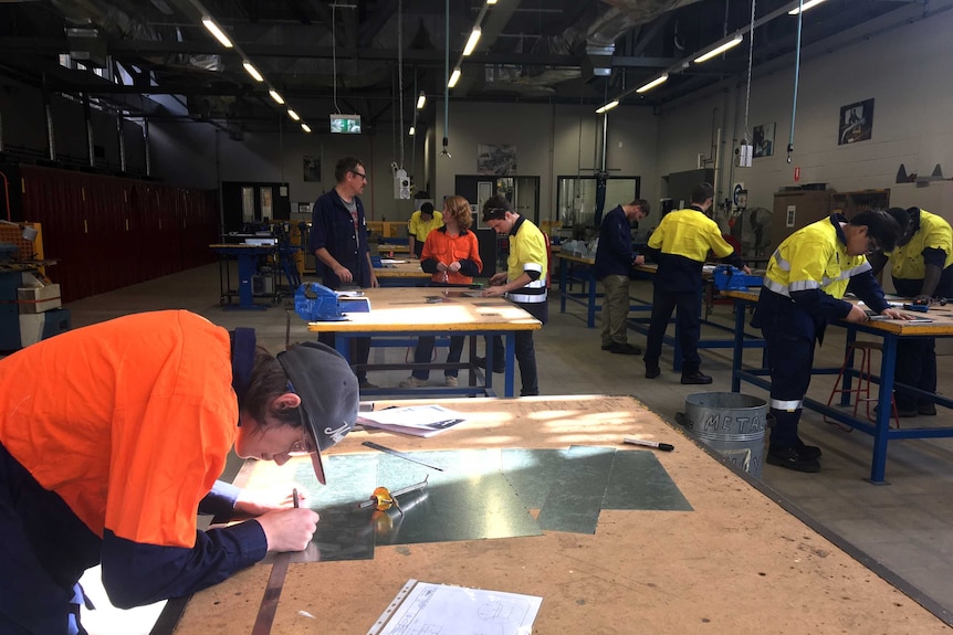 Students at Regency Road TAFE in a workshop