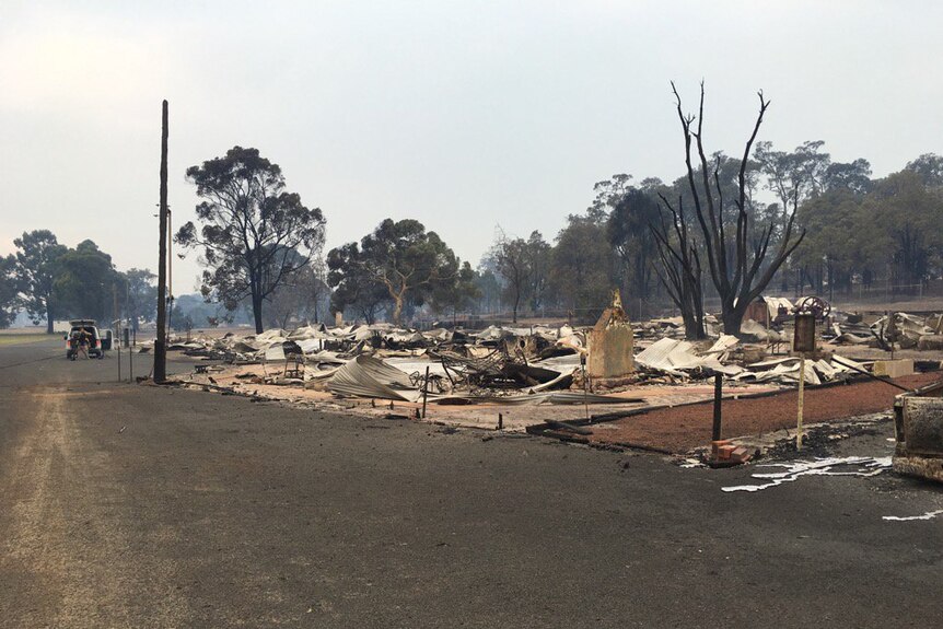 Houses destroyed by the fire in Yarloop.
