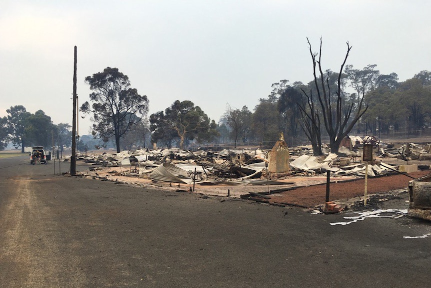Houses destroyed by the fire in Yarloop.