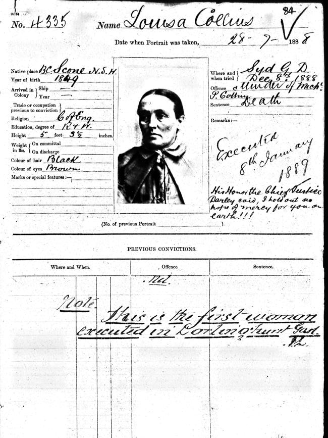 Louisa Collins execution document