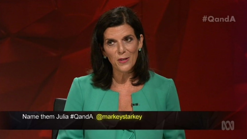 Julia Banks appeared on the ABC's Q&A program on February 4, 2019.