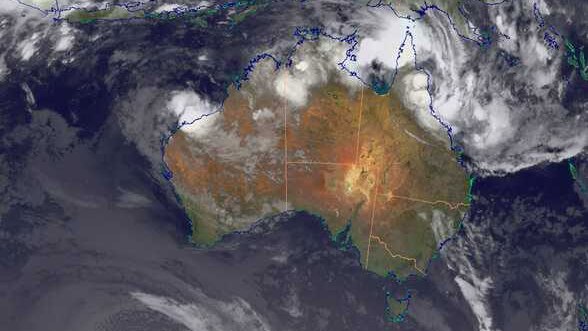 Satellite image of Australia, taken at 0532 AEST on January 23, 2013.