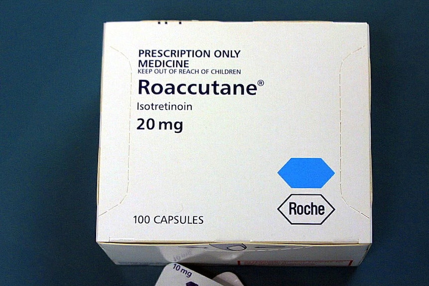 A box of tablets for acne treatment, Roaccutane