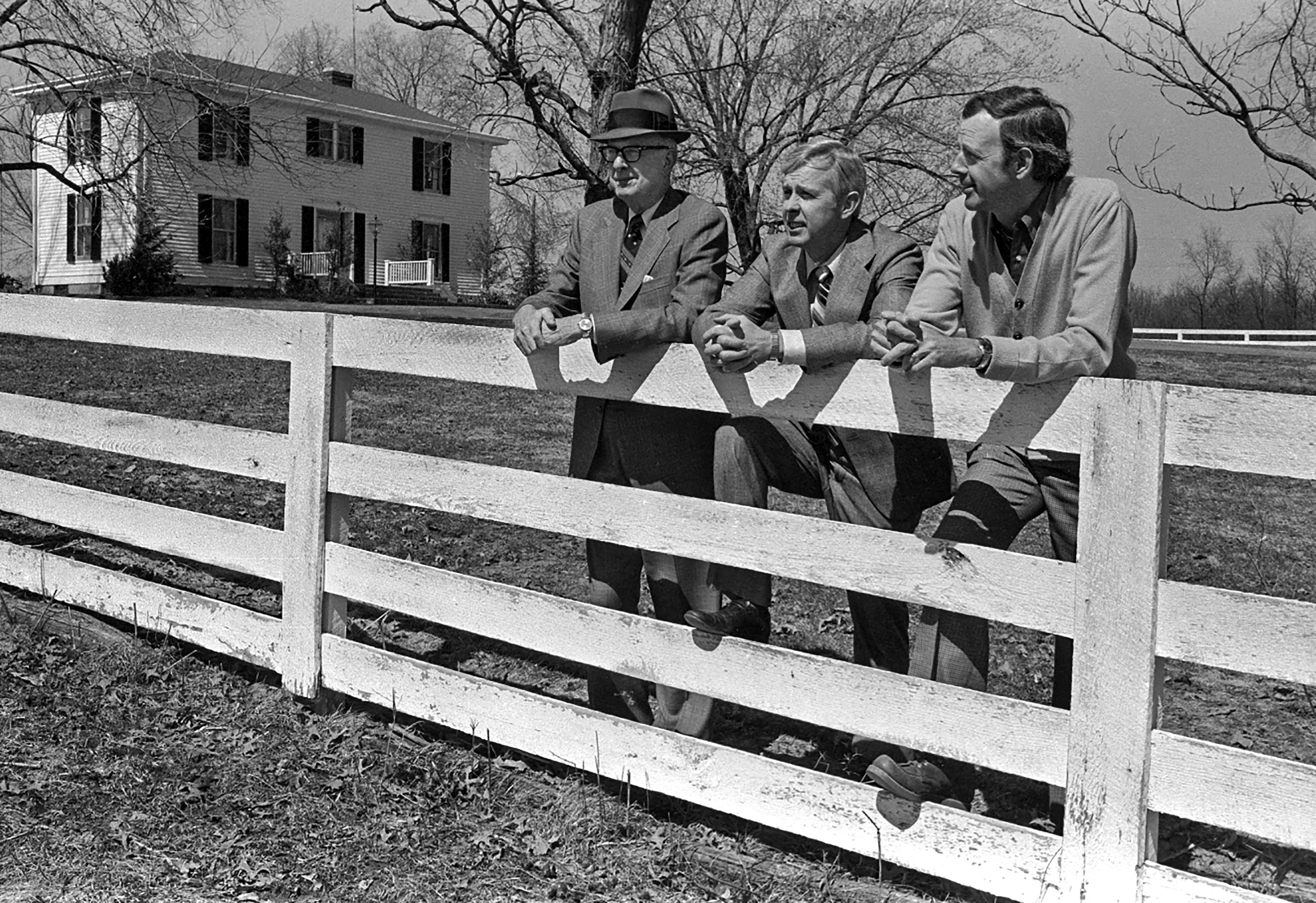 John Berry, Sr (left) with his sons John Berry, Jr and Wendell Berry 