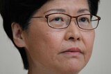 A close up portrait of Hong Kong's Chief Executive Carrie Lam.