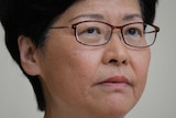 A close up portrait of Hong Kong's Chief Executive Carrie Lam.