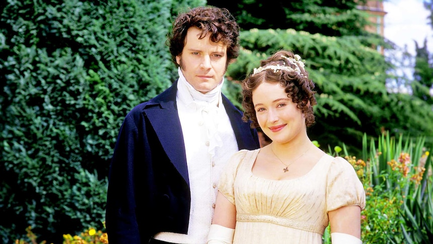 Colin Firth and Jennifer Ehle in a publicity shot for the BBC's Pride and Prejudice mini-series.
