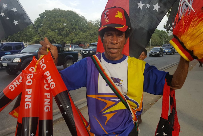PNG Independence day flag seller