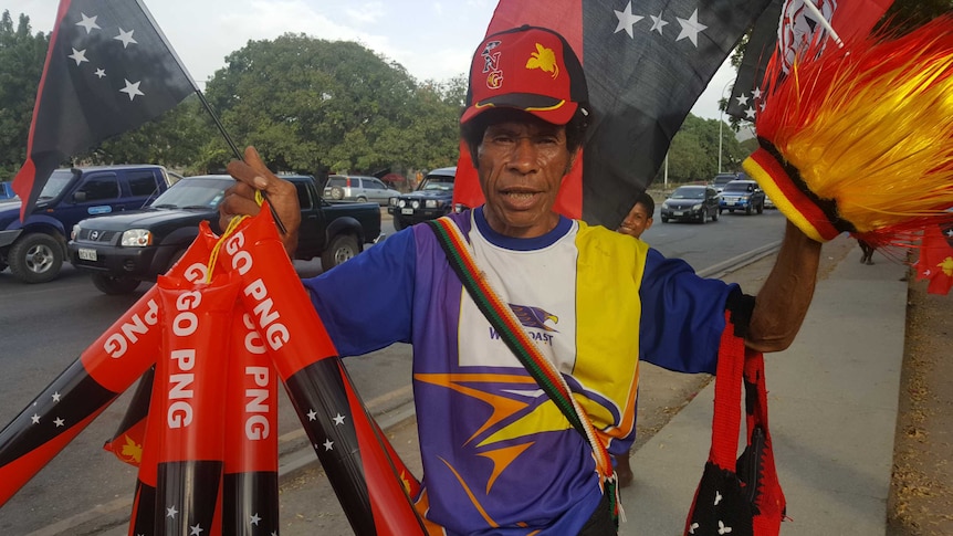 PNG Independence day flag seller