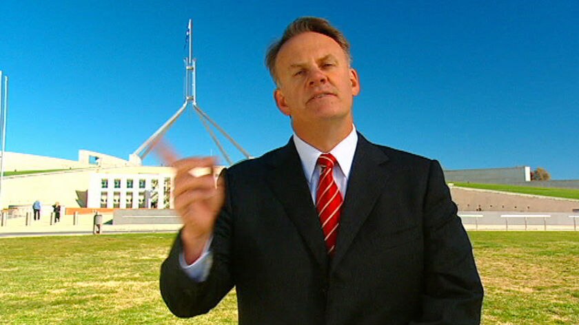 Former Labor leader Mark Latham stands outside Parliament House