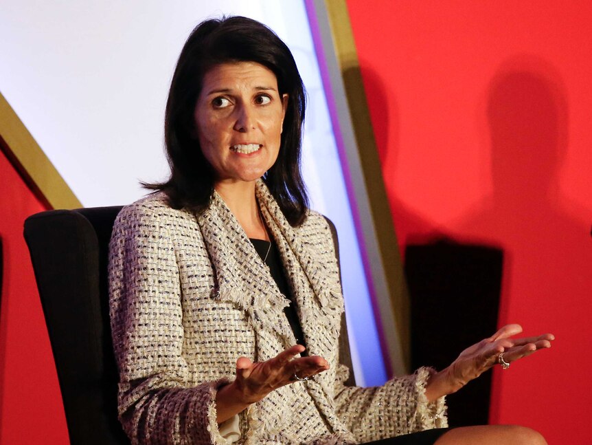 South Carolina Governor Nikki Haley speaks in Orlando, Florida