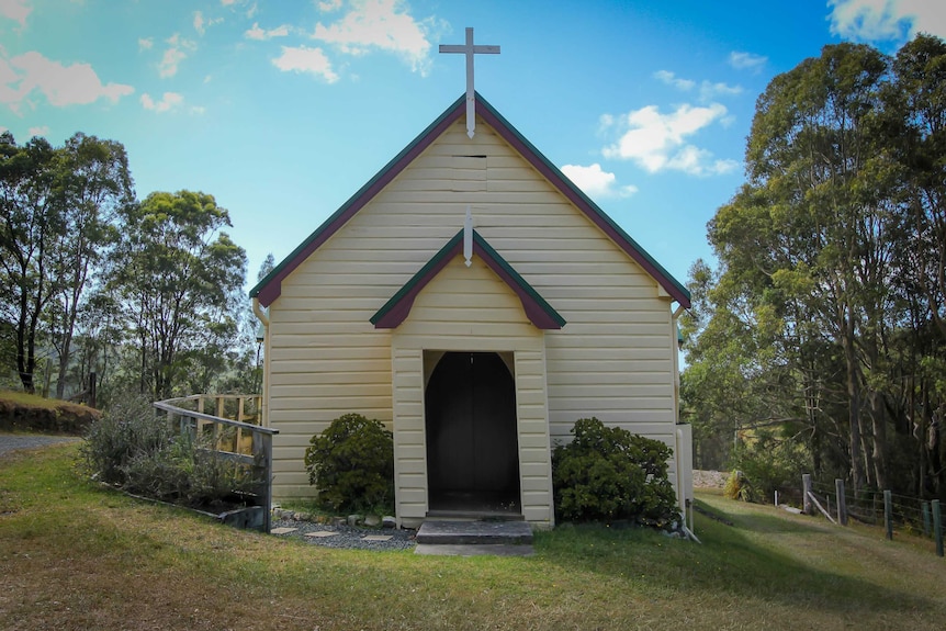 The front of a small country church in Bungwah