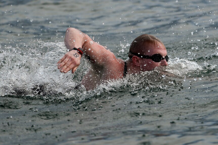 Jarrod Poort swims in Rio 2016 marathon swimming