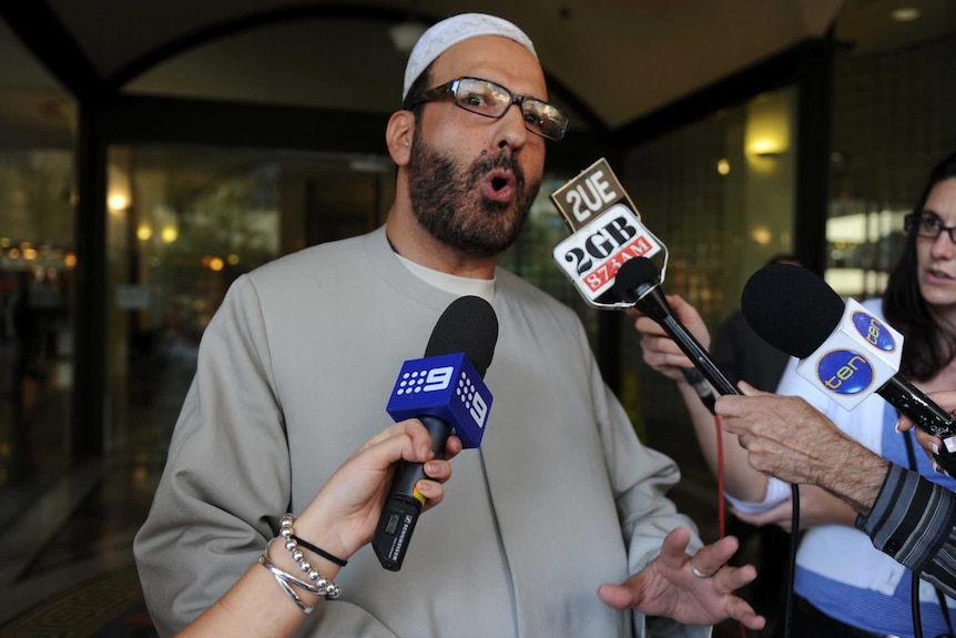 Man Haron Monis speaking to media in 2011, before the Sydney Lindt cafe siege.