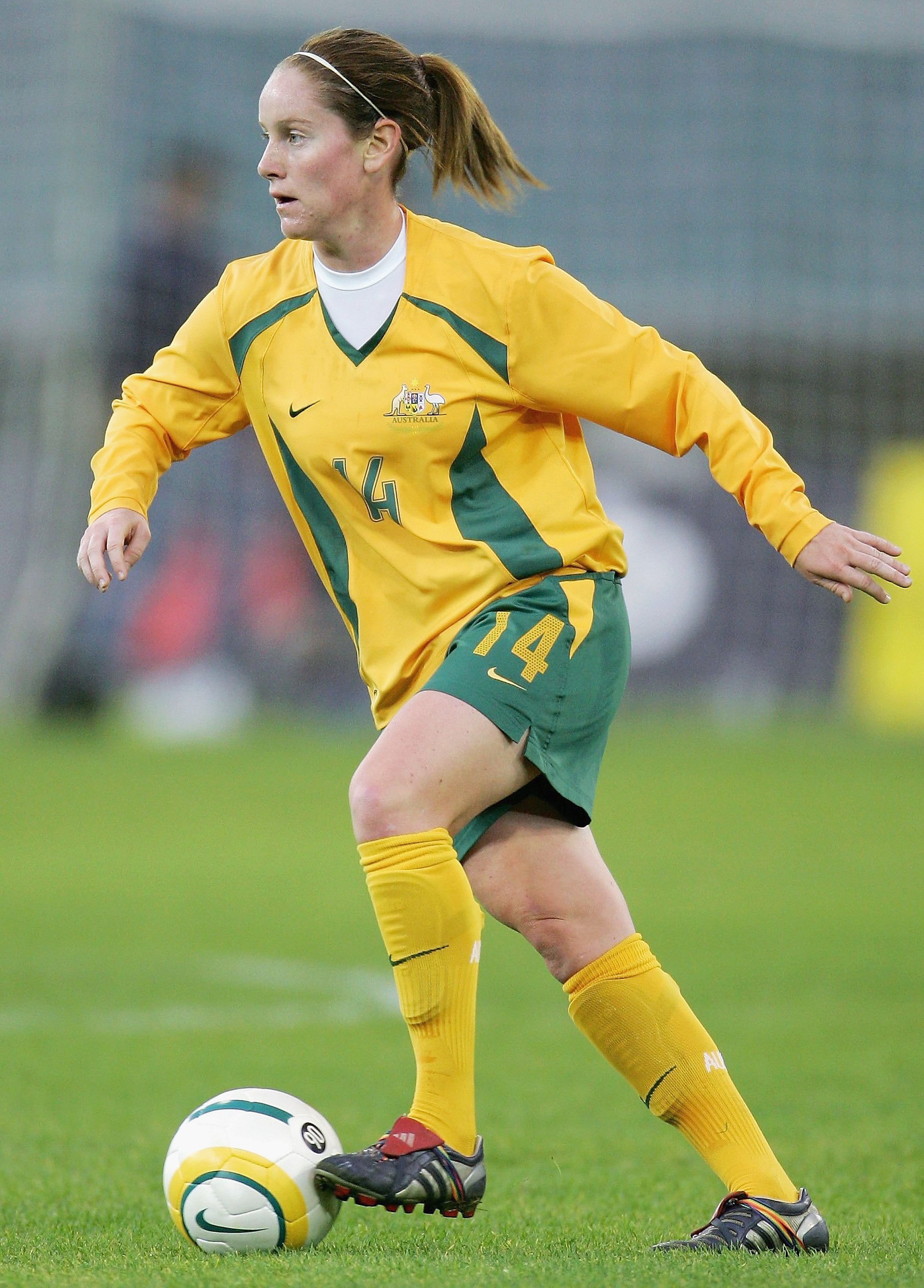 Collette McCallum of Australia's Matildas dribbles with the ball.