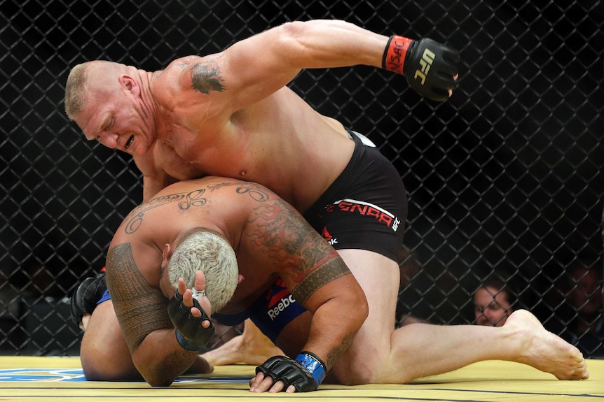Brock Lesnar fights Mark Hunt in UFC