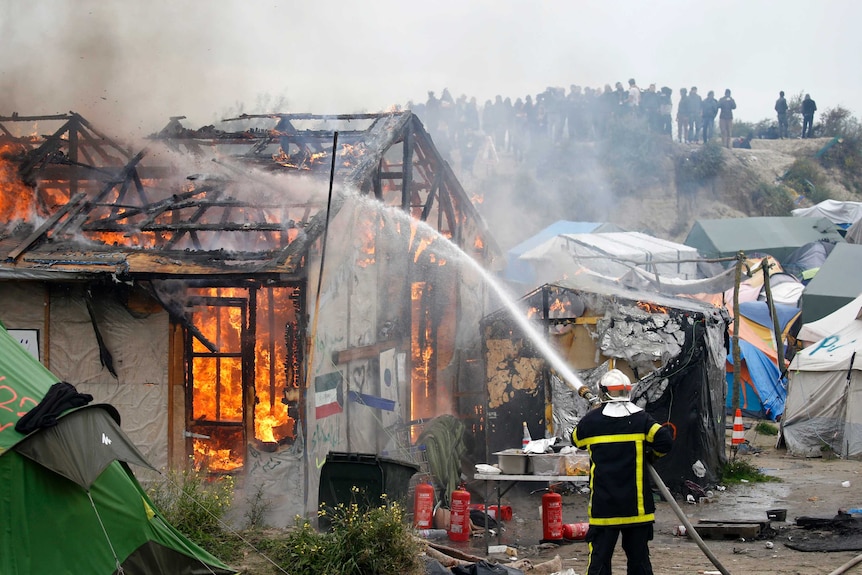 Firefighters in Calais, France