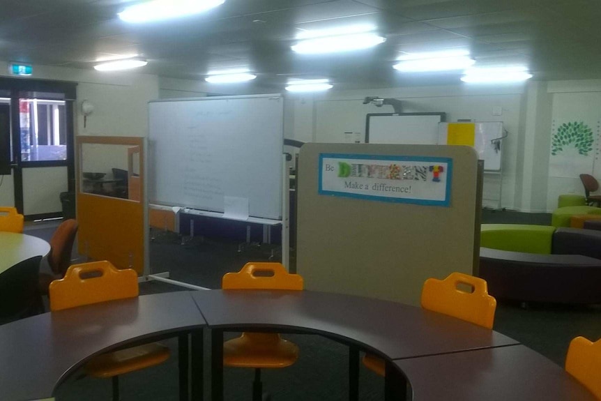 This CSDE classroom has been split into two to accommodate for two classes