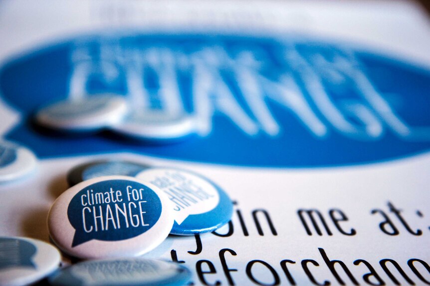 Climate for change badges.