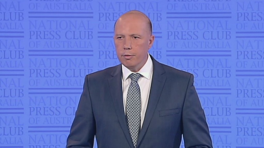 Peter Dutton speaks at the National Press Club on immigration
