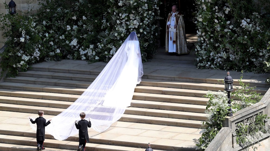 Meghan Markle arrives at Windsor Castle for her wedding to Prince Harry