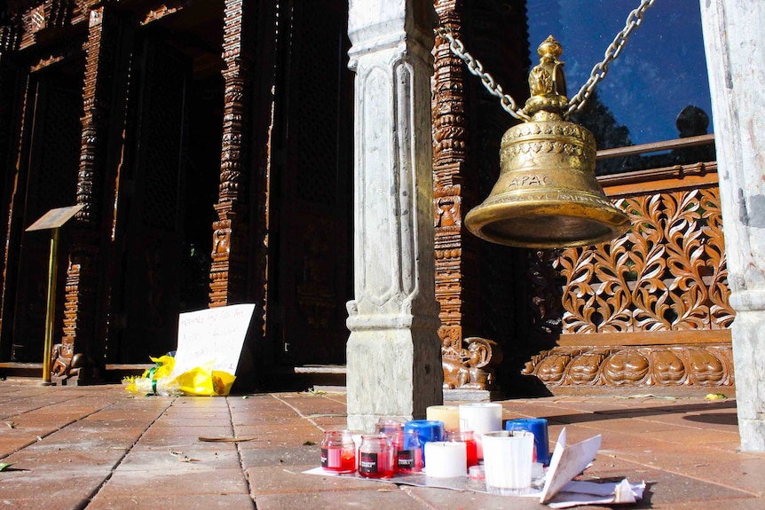 Candles at Nepalese pagoda