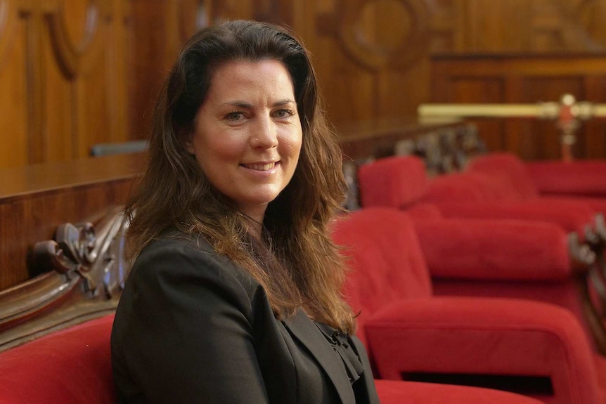 Meg Webb, Independent Member for Nelson, photographed in the Tasmanian Legislative Assembly, August 2019.