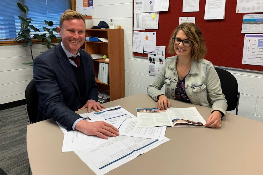 Cosgrove High School Principal Andrew Woodham with assistant principal Emma Aorangi, August 2019