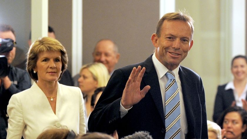 New Opposition Leader Tony Abbott (right),