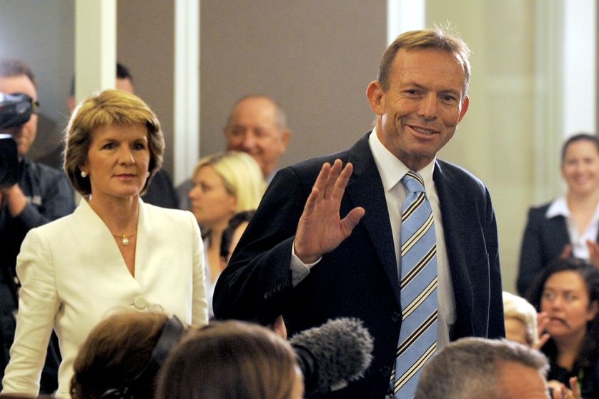 New Opposition Leader Tony Abbott (right),