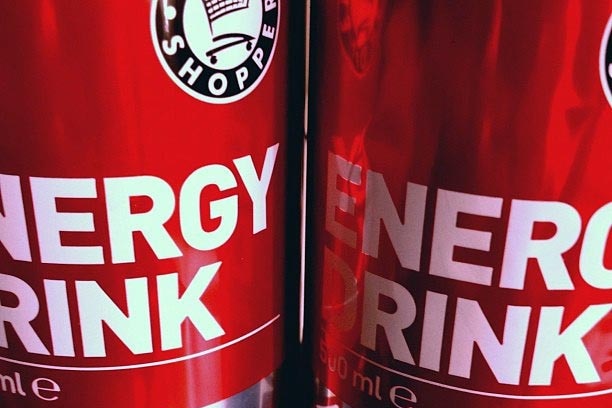 Two cans of energy drink.