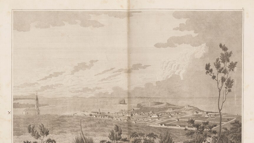 An artwork of colonial Newcastle from the "Wallis Album", dating back to the 1810s.