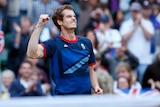 Andy Murray celebrates his semi-final win over Novak Djokovic at the London 2012 Olympic Games.