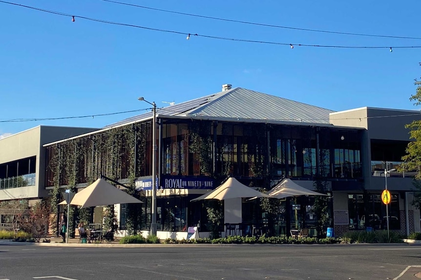 The hotel, photographed from the street.