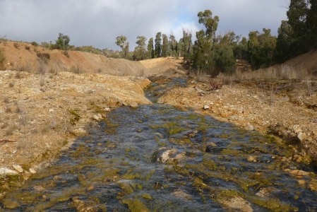 Creek near the stockman mine tailings dam