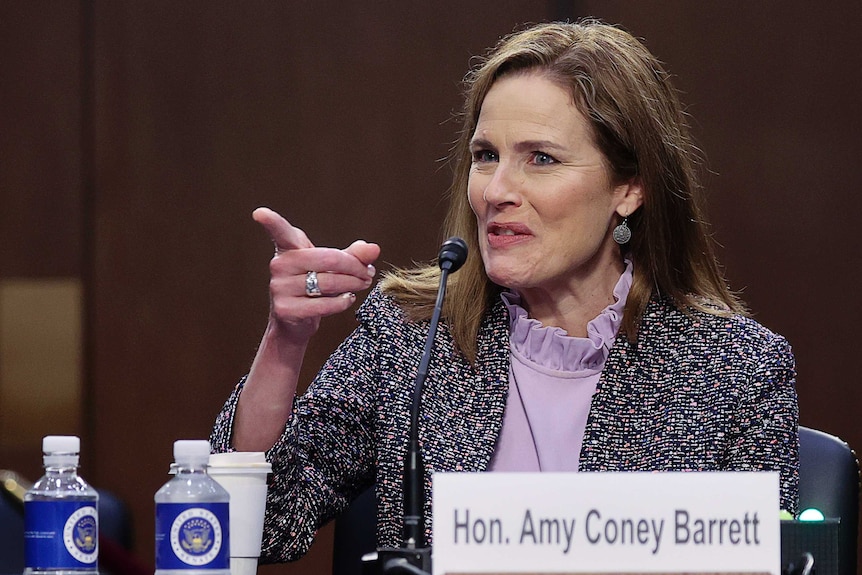 Supreme Court nominee Amy Coney Barrett testifies during the third day of her confirmation hearings