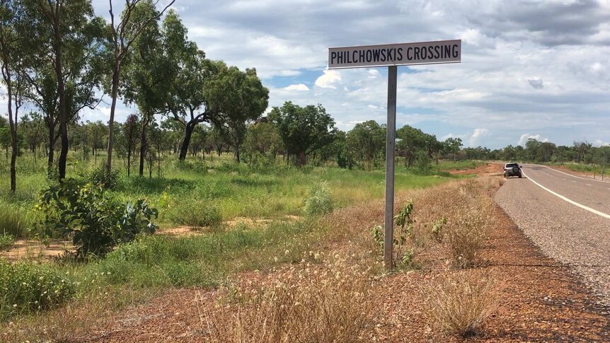 Philchowski Crossing sign at Kununurra